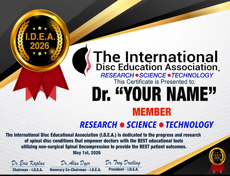 Example I.D.E.A. member certificate